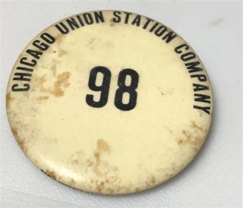 Vintage Chicago Illinois Union Station Railroad Hub Train Pin Pinback