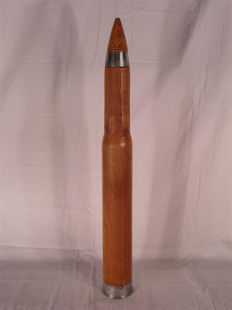 Rare Huge Ww2 Solid Oak Naval Practice Or Dummy Shell From