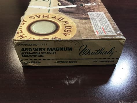 Penny Auction Weatherby 460 Wby Magnum 500 Grain Round Nose 20