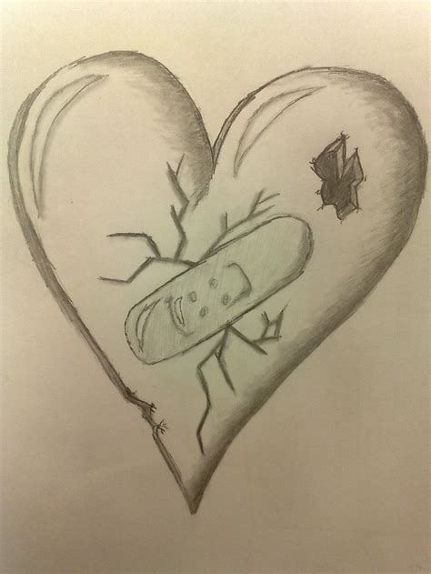 Broken Heart Sketch In Pencil Easy Love Drawings Sketches Art