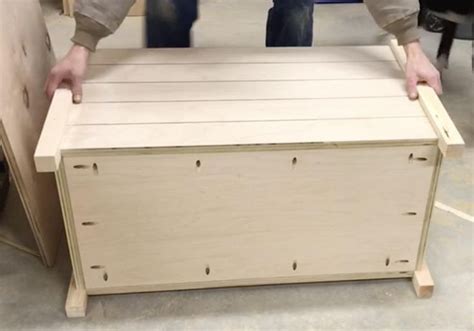 Simple Diy Toy Box With Faux Slats Diy Toy Box Toy Boxes Rustic Toy
