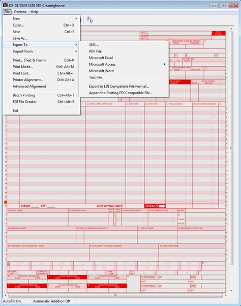 Ub 04 Edirect Hcfa 1500 And Ub 04 Claim Form Software