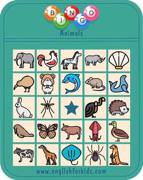 Animal Bingo Printable