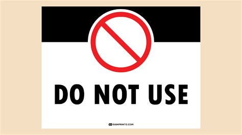 Do Not Use Sign Free Printable Pdf