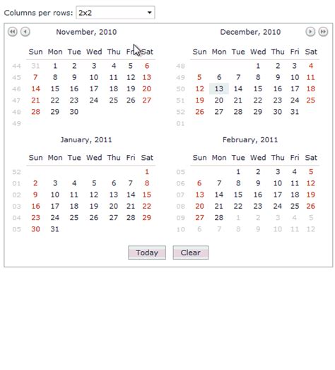Aspnet Calendar Multi Month View