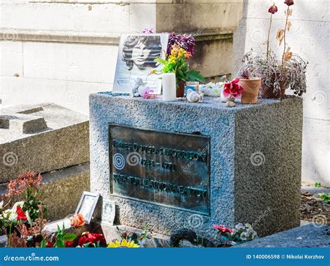 Jim Morrison Grave In Pere Lachaise Cemetery Paris Each Year