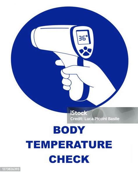Body Temperature Check Is Required Prior To Entering Safety Sign Stock