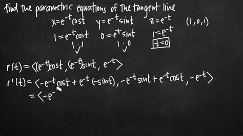 Parametric Equations Of The Tangent Line Vectors Kristakingmath