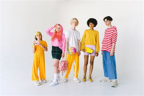 Group Of Diverse Teenagers In Colorful Outfits · Free Stock Photo