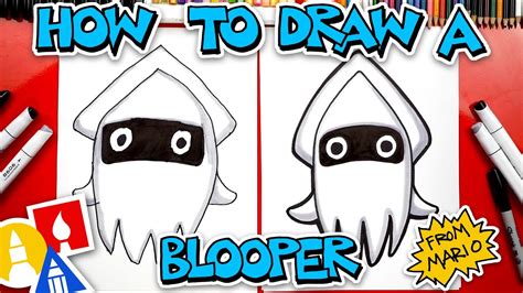 How To Draw A Blooper Squid From Mario Youtube