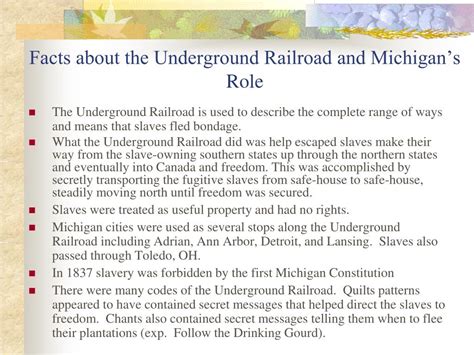 Ppt Michigan And The Underground Railroad Powerpoint Presentation