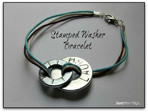 Stamped Washer Bracelet Washer Bracelet Leather Bracelet Tutorial