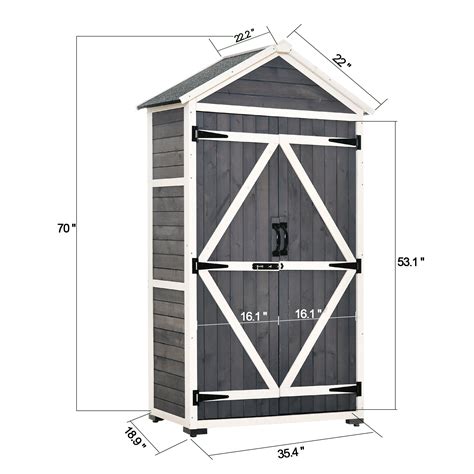 Buy Mcombo Outdoor Wood Storage Cabinet Garden Tool Shed 3ft Tall