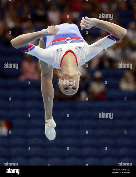 Russia S Svetlana Khorkina Performs Her Routine On The Balance Beam During Women S Gymnastics
