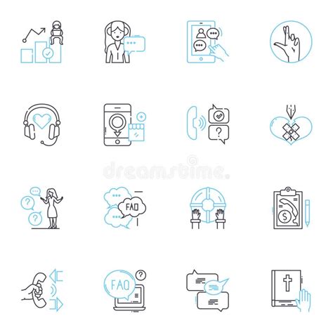 Assist Facilitate Linear Icons Set Help Support Aid Simplify