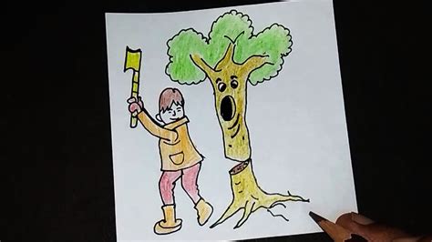 How To Draw SAVE TREES Drawing Tutorial Don T Cut TREES Save EARTH