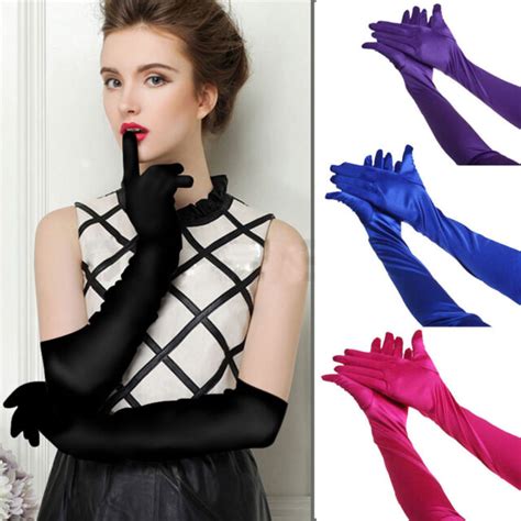 Fashion Satin Long Gloves Opera Wedding Bridal Evening Party Costume Gloves Hot EBay