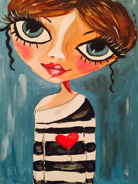 Big Eyed Girl Painting Painting By Rebecca Williams
