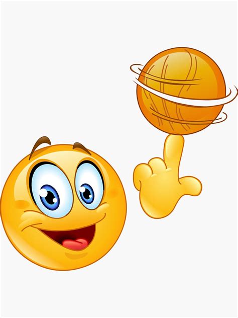 Sticker Émoticône Emoji De Basket Ball En Rotation Par Yayayoy