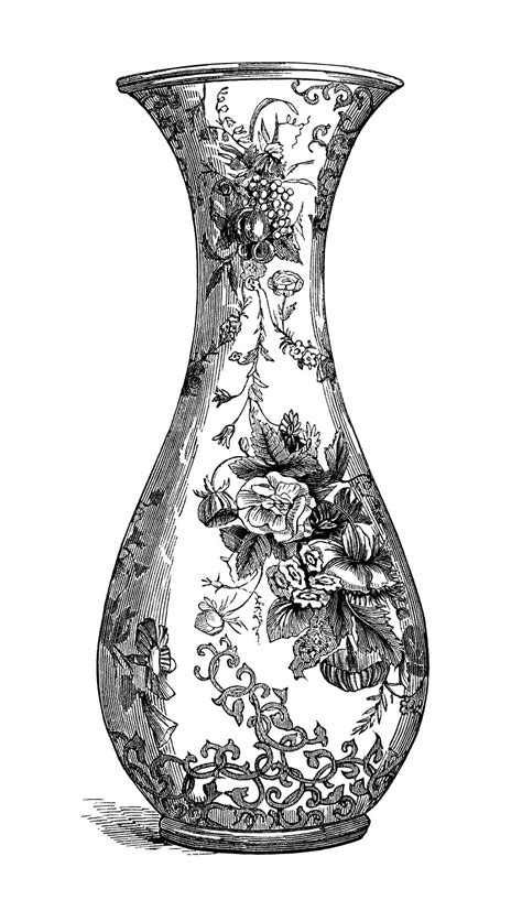 This Beautiful Floral Vase Engraving Is From The Art Journal