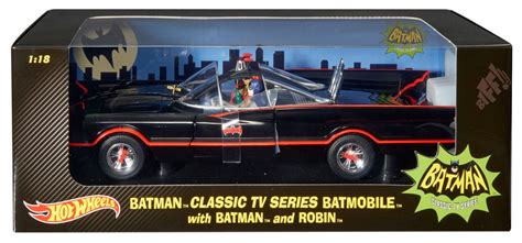 hot wheels batman 1966 classic tv series batmobile with figures 1 18 diecast car ebay
