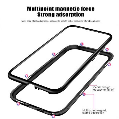 360° Full Protect Magnetic Double Sided Glass Metal Frame Slim Phone