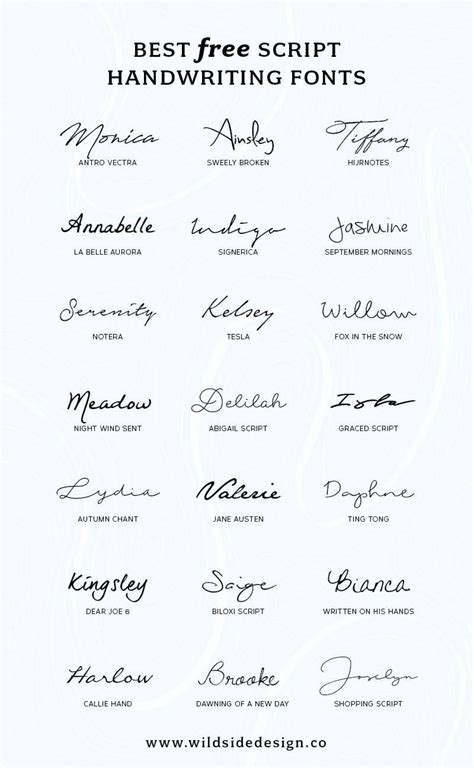 Best Free Handwriting Fonts On The Web Curated By Brandgrx Com Typographie Tatouage
