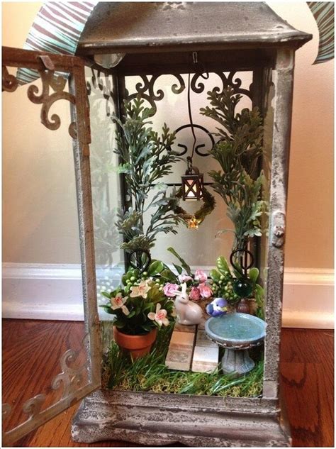 15 Magical Recycled Fairy Garden Ideas Lantern Terrarium Miniature