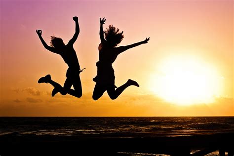 Free Images Beach Silhouette People Sunrise Sunset Morning Jump