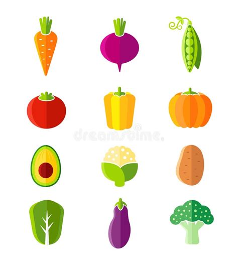 Root Vegetables Icons Stock Vector Illustration Of Flat 59465386
