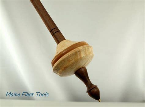 Support Spindle Figured Maple And Peach Brass Tip Wooden Hand Spindle