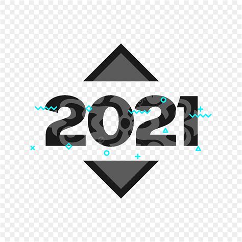 New Year Typography Vector Png Images Modern 2021 Year Typography