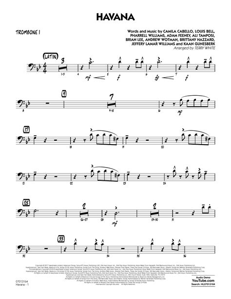 Havana Trombone 1 Sheet Music Terry White Jazz Ensemble