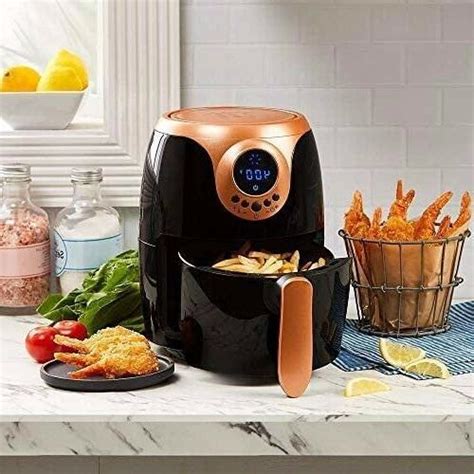 Koolatron 3.6 l total chef air fryer 3.6 l (3.8 qt.) capacity use little or no oil at all to cook fried foods adjustable thermostat 82 °c to 204 °c (180 °f . Copper Chef 2 QT Air Fryer - Turbo