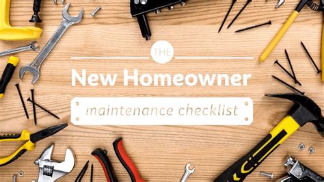New Homeowner Maintenance Checklist Youtube