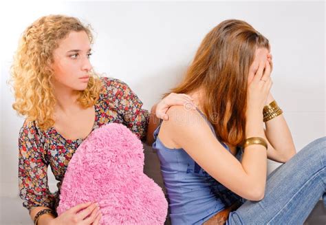 Young Teenage Girl Comforting Her Friend Stock Image Image Of Fresh Forgive 12567259