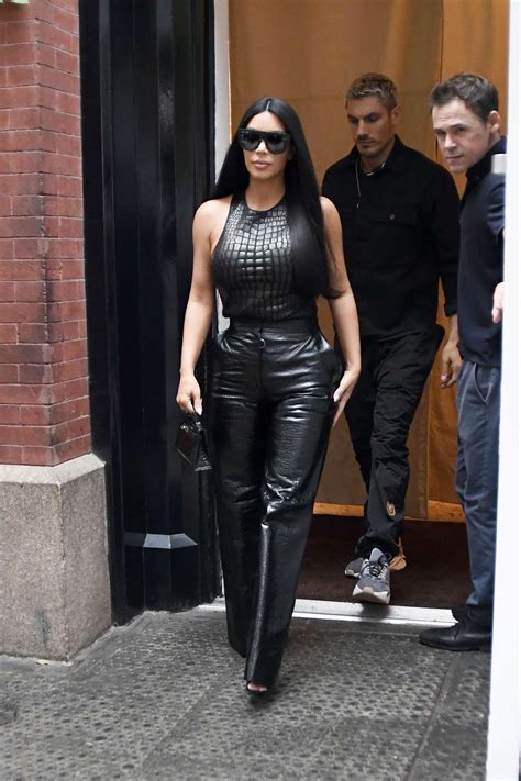 Kim Kardashian In Black Leather Pants 24 Gotceleb