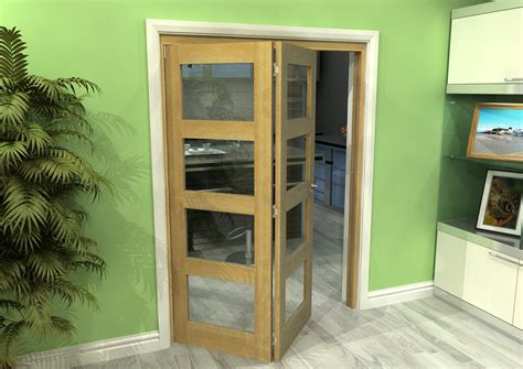 Glazed Oak 2 Door 4l Roomfold Grande 2 0 X 686mm Doors Bifold Doors At Climadoor