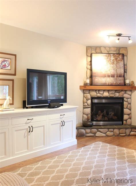 Check out unique and original tips from. living room with corner stone fireplace. Tv stand that ...
