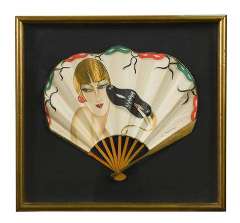 Two French Art Deco Souvenir Fans Circa 1925 In Cheffins Fine Art