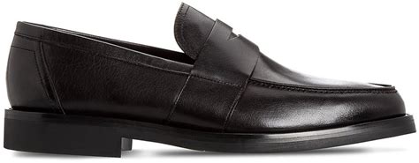 Moreschi Black Leather Loafer Shoes Shopstyle