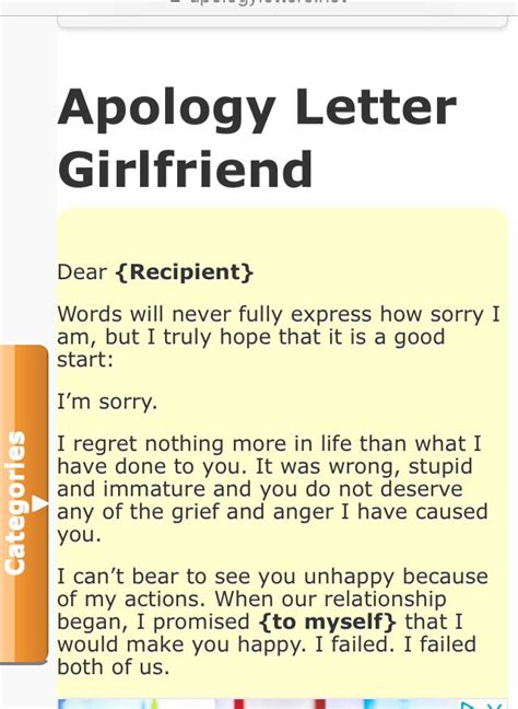 Best Apology Letter To Girlfriend