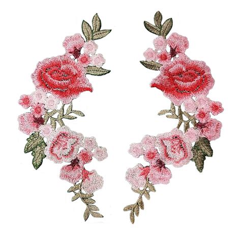 Buy 2pcs Flower Iron On Patches Embroidered Flower Patches Floral