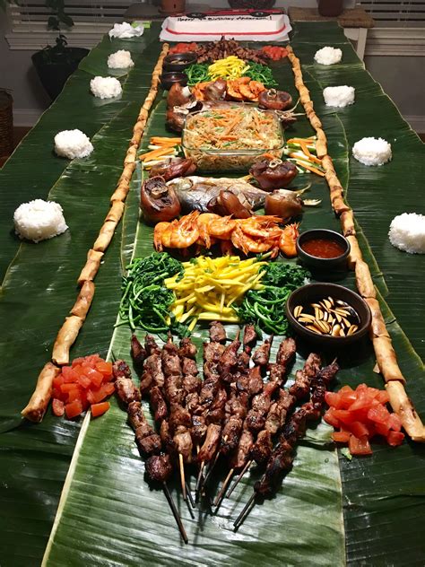 Pinoys come to expect party mainstay dishes at children's birthday celebrations. Boodle fight Marc 2017 A Filipino way of eating based on ...