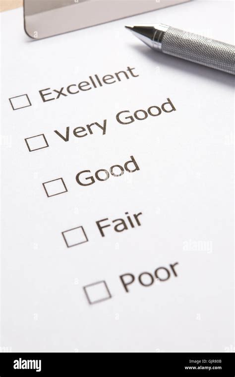 Survey Questionnaire Satisfaction Stock Photo Alamy