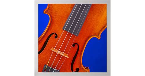 Violin Or Viola Poster Blue Background Zazzle