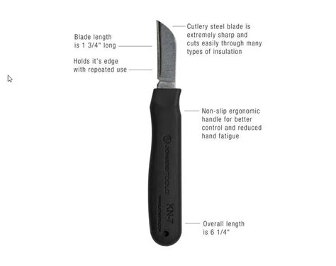 Jonard Ergonomic Cable Splicing Knife Kn 7