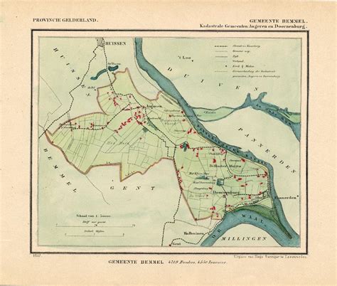 antique map netherlands bemmel 2 gelderland kuyper 1865 map theprintscollector