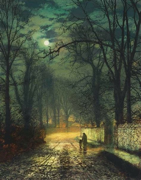 John Atkinson Grimshaw 1836 1893 A Moonlit Lane Moonlight