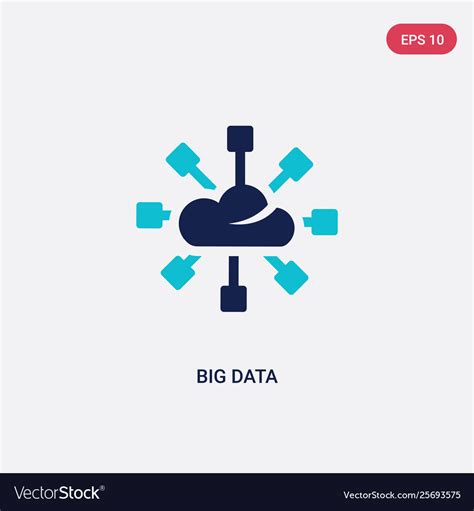 Two Color Big Data Icon From Concept Isolated Vector Image
